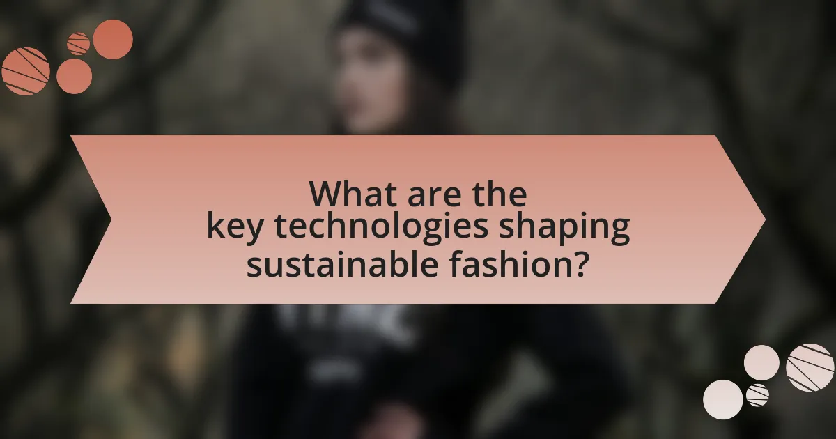 What are the key technologies shaping sustainable fashion?