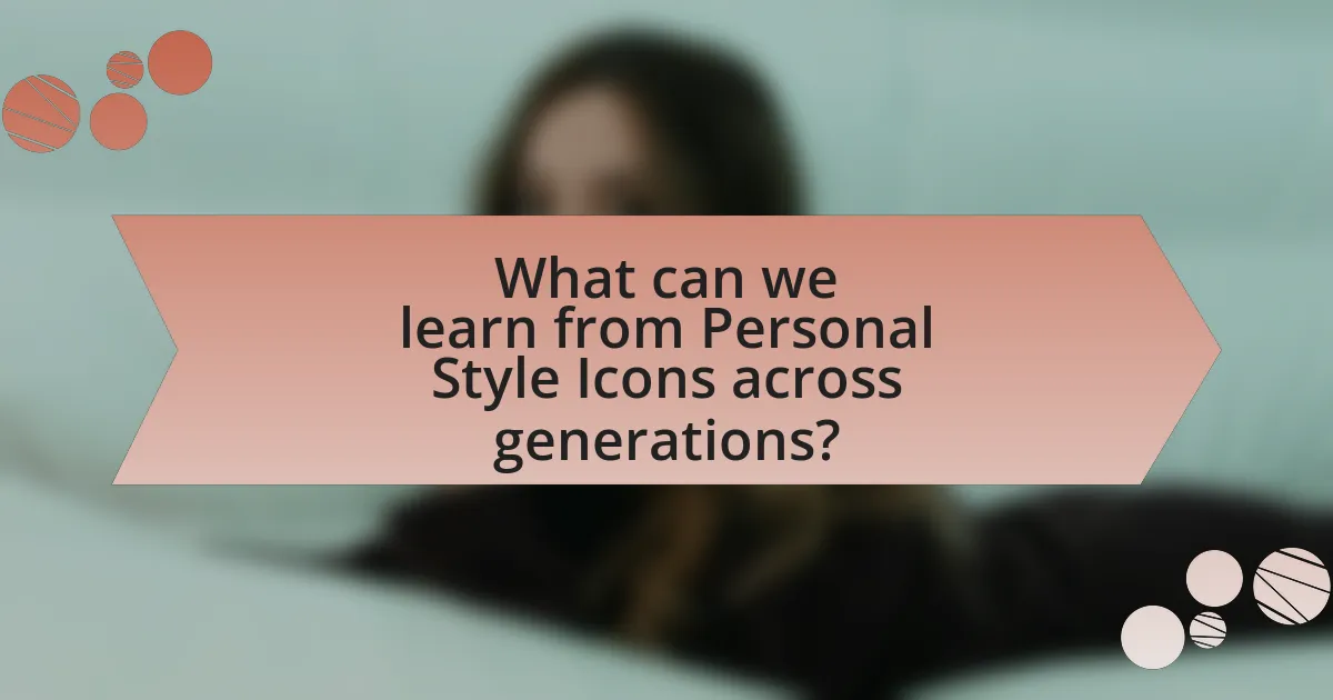 What can we learn from Personal Style Icons across generations?