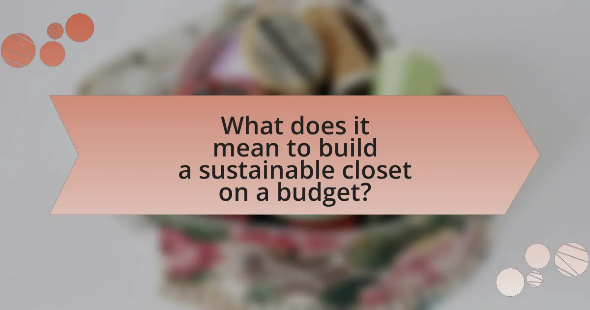 What does it mean to build a sustainable closet on a budget?