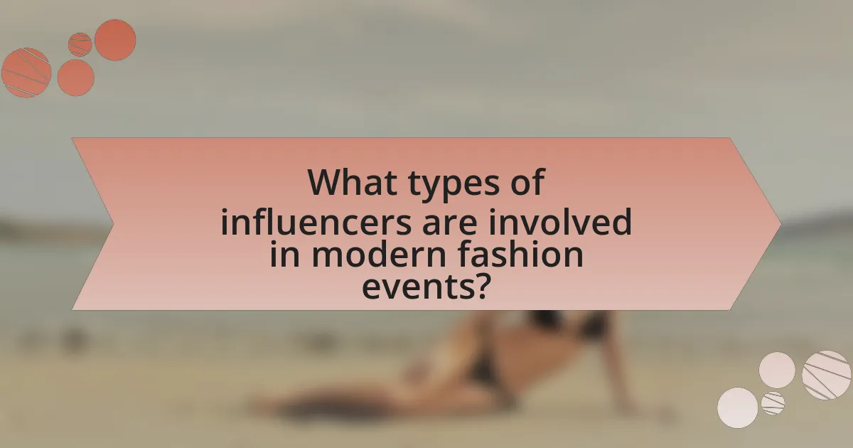 What types of influencers are involved in modern fashion events?