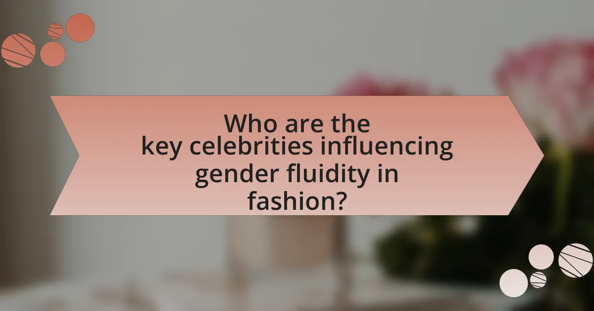 Who are the key celebrities influencing gender fluidity in fashion?